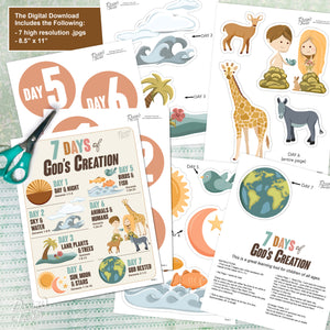 7 Days of God's Creation Bible Lesson For Kids (digital download)